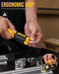 Multi-Bit Magnetic Ratcheting Screwdriver, with 6PCS Double-Ended Bits in Handle, including PH, SL SQ, Hex and Torx Bit, TPR Ergonomic Anti-Slip Handle, Ratchet Screwdriver Set