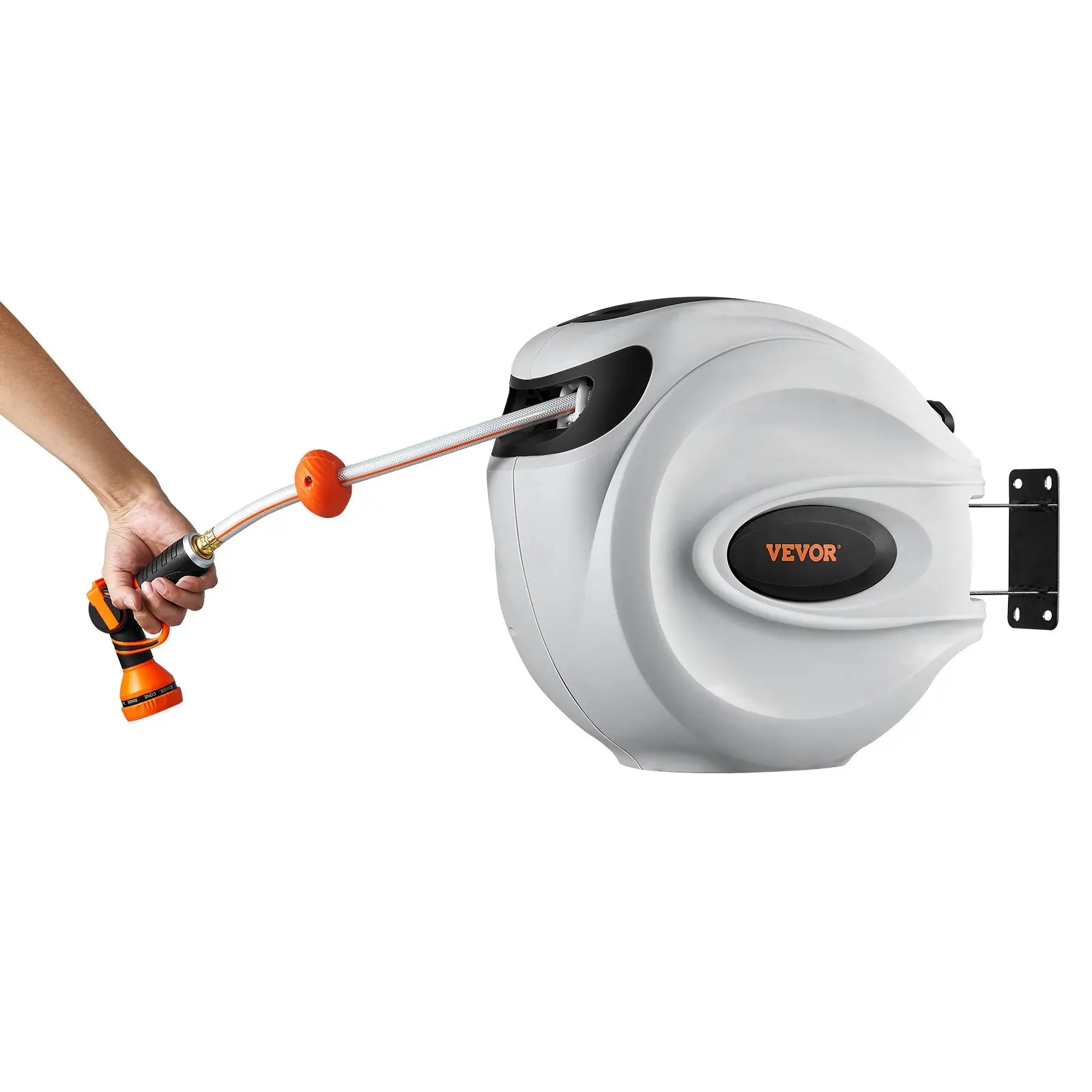 【fathersdaygift】VEVOR Retractable Hose Reel – 100'x1/2" with 180° Swivel & 9-Pattern Nozzle, Automatic Rewind, Lock at Any Length, Slow Return System – Garden Irrigation Accessory