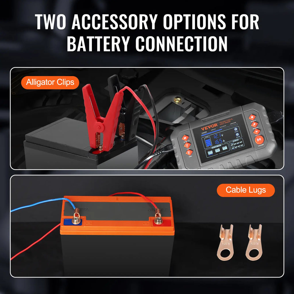 VEVOR Smart Battery Charger – LCD Display, for Lithium & Lead-Acid Batteries, Trickle Charger Maintainer with Desulfator – Perfect for Boat, Motorcycle & Lawn Mower
