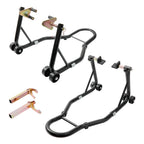 VEVOR Motorcycle Stand – 850 lbs Combo Lift for Front & Rear Wheel, Dual-Fork Front & Swingarm Spool Rear – Compatible with Yamaha, Honda, Kawasaki, Suzuki Sportbikes – Red