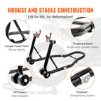 VEVOR Motorcycle Stand – 850 lbs Combo Lift for Front & Rear Wheel, Dual-Fork Front & Swingarm Spool Rear – Compatible with Yamaha, Honda, Kawasaki, Suzuki Sportbikes – Red