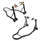 VEVOR Motorcycle Stand – 850 lbs Combo Lift for Front & Rear Wheel, Dual-Fork Front & Swingarm Spool Rear – Compatible with Yamaha, Honda, Kawasaki, Suzuki Sportbikes – Red