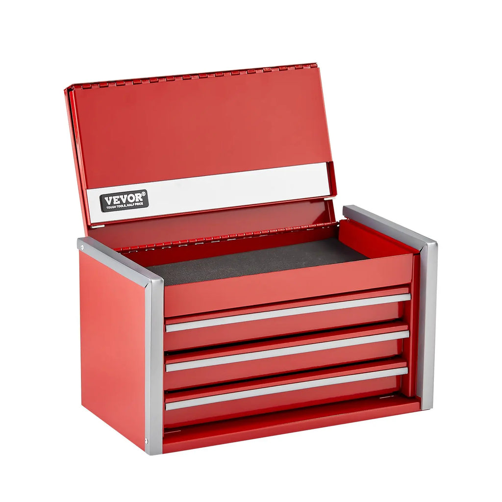VEVOR Metal Tool Box – 8.6-Inch Portable 5-Drawer Tool Chest, EVA Liners & PP Feet Pads, Heavy-Duty Steel with Ball Bearing Slides & Powder Coated Finish – Red