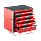 VEVOR Metal Tool Box – 8.6-Inch Portable 5-Drawer Tool Chest, EVA Liners & PP Feet Pads, Heavy-Duty Steel with Ball Bearing Slides & Powder Coated Finish – Red